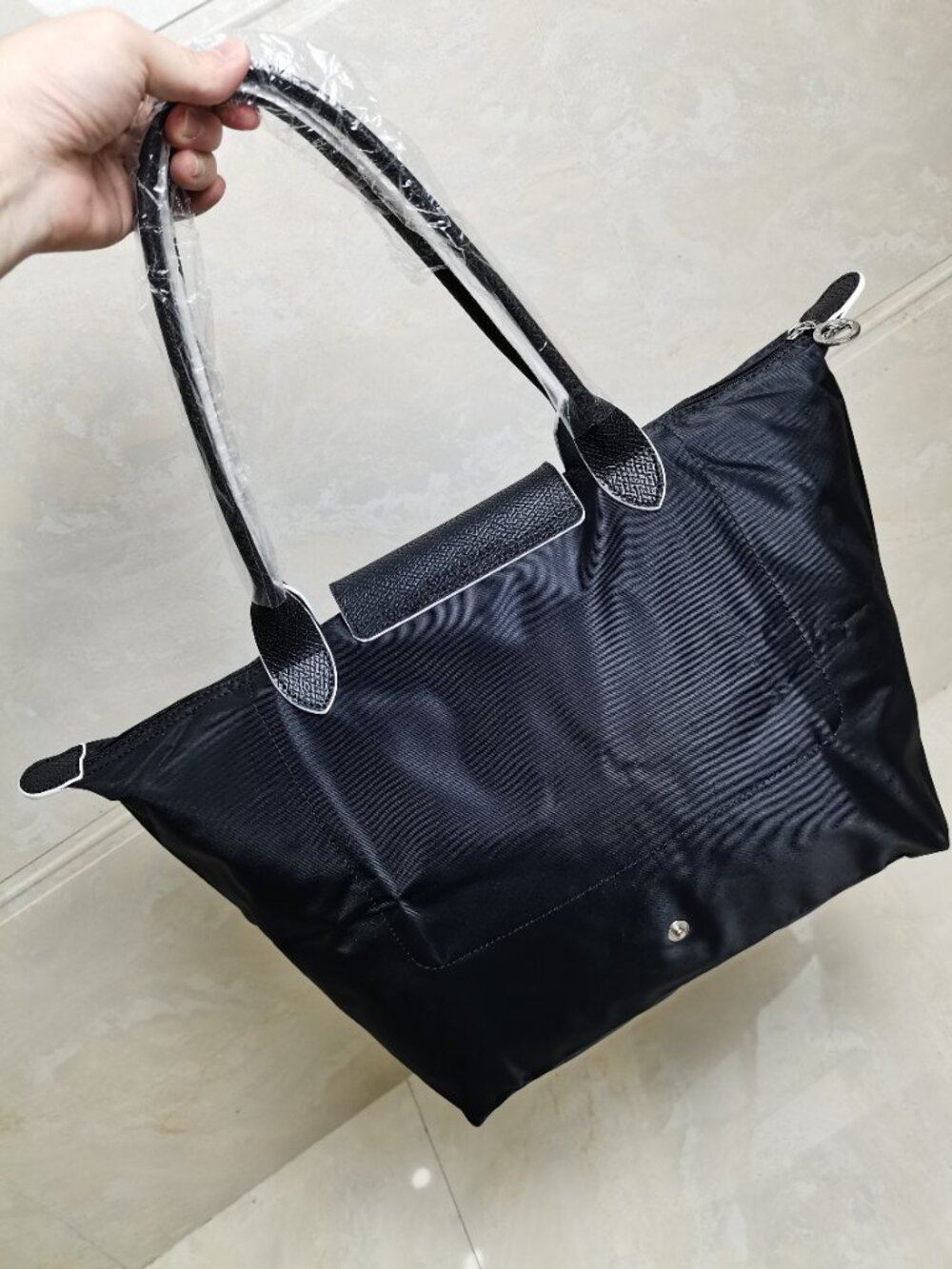 Black Foldable Longchamp Nylon Travel Bag Waterproof Bag - Picture 6 of 13